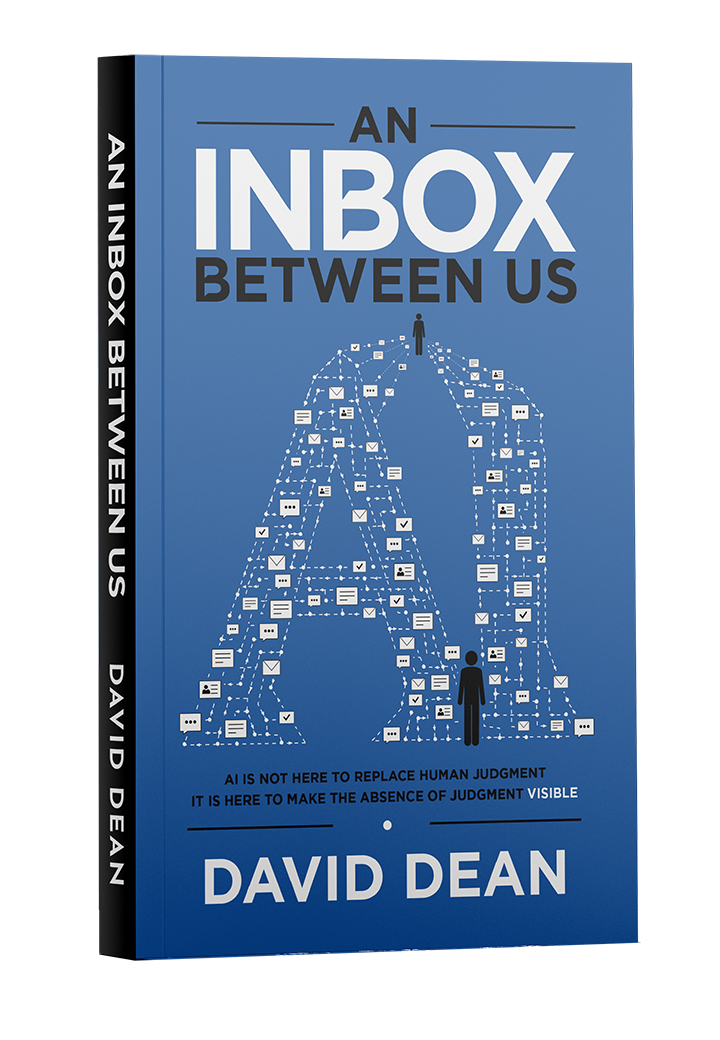 The new cover of An Inbox Between Us by David Dean